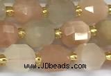 CCB1245 15 inches 7*8mm faceted moonstone gemstone beads