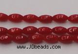 CCB130 15.5 inches 3*6mm rice red coral beads strand wholesale