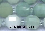 CCB1306 15 inches 9mm - 10mm faceted amazonite beads