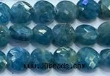 CCB1321 15 inches 6mm faceted coin apatite gemstone beads