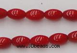 CCB133 15.5 inches 5*7mm rice red coral beads strand wholesale