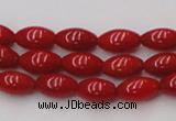 CCB135 15.5 inches 5*8mm rice red coral beads strand wholesale