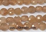 CCB1376 15 inches 4mm faceted coin sunstone beads