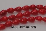 CCB139 15.5 inches 4*6mm teardrop red coral beads wholesale