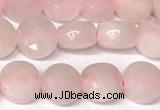 CCB1405 15 inches 6mm faceted coin rose quartz beads