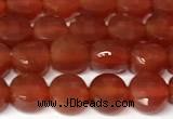 CCB1412 15 inches 6mm faceted coin red agate beads