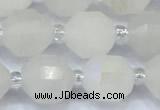 CCB1450 15 inches 9mm - 10mm faceted AB-color white phantom beads