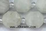 CCB1452 15 inches 9mm - 10mm faceted white moonstone beads