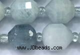 CCB1453 15 inches 9mm - 10mm faceted aquamarine beads