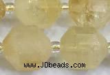 CCB1533 15 inches 11mm - 12mm faceted citrine gemstone beads