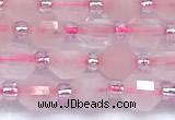 CCB1584 15 inches 5mm - 6mm faceted rose quartz beads