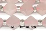 CCB1602 15 inches 10mm faceted rose quartz beads