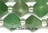 CCB1613 15 inches 10mm faceted green aventurine beads