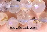 CCB1631 15 inches 6mm faceted teardrop pink quartz beads