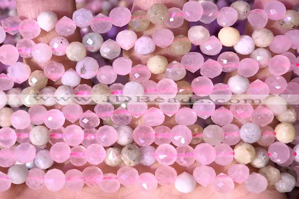 CCB1636 15 inches 6mm faceted teardrop rose quartz beads