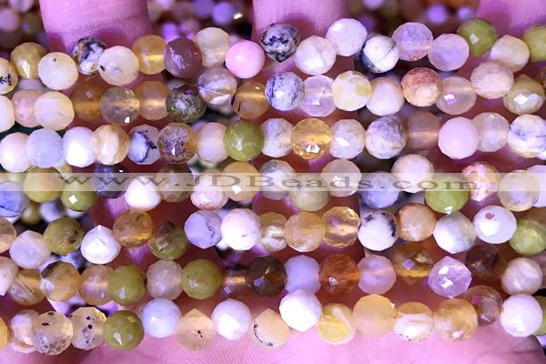 CCB1642 15 inches 6mm faceted teardrop yellow opal beads