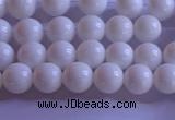 CCB400 15.5 inches 4mm round white tridacna beads wholesale