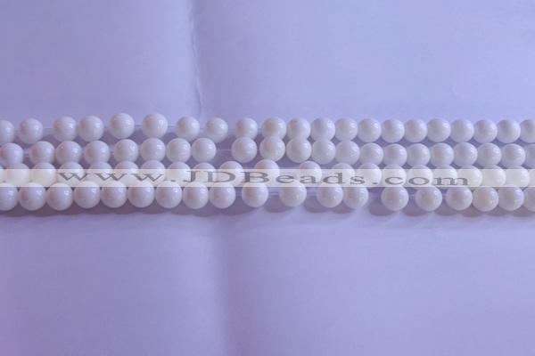 CCB401 15.5 inches 6mm round white tridacna beads wholesale