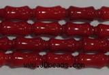 CCB50 15.5 inches 5*11mm bamboo shape red coral beads Wholesale