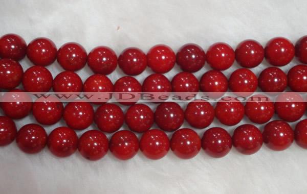 CCB57 15.5 inches 11-12mm round red coral beads Wholesale