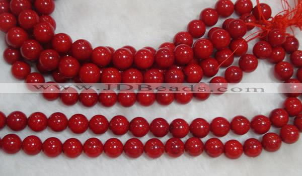 CCB58 15.5 inches 13-14mm round red coral beads Wholesale