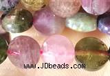 CCB617 15.5 inches 6mm faceted coin tourmaline beads wholesale