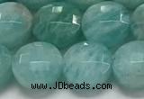 CCB681 15.5 inches 10mm faceted coin amazonite gemstone beads