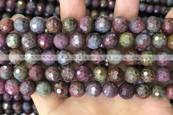 CCB791 15.5 inches 8mm faceted round jasper gemstone beads wholesale