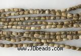 CCB800 15.5 inches 4*6mm rice picture jasper beads wholesale