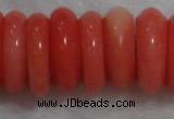 CCB81 15.5 inches 5*13mm roundel pale red coral beads Wholesale