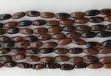 CCB814 15.5 inches 5*12mm rice mahogany obsidian beads wholesale