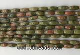 CCB816 15.5 inches 5*12mm rice unakite gemstone beads wholesale