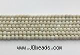 CCB824 15.5 inches 6mm round matte ivory jasper gemstone beads wholesale