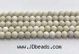 CCB826 15.5 inches 10mm round matte ivory jasper gemstone beads wholesale