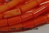 CCB83 15.5 inches 5*10mm column orange coral beads Wholesale