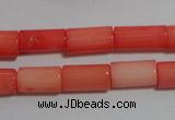 CCB84 15.5 inches 5*10mm column pink coral beads Wholesale