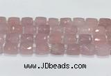 CCB888 11*15mm-12*16mm faceted cuboid rose quartz beads wholesale