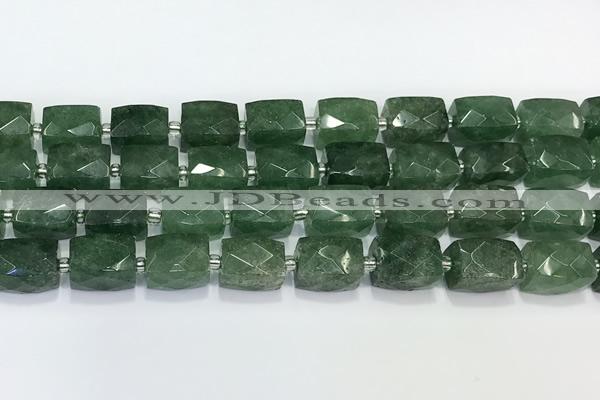 CCB890 11*15mm-12*16mm faceted cuboid strawberry quartz  beads wholesale