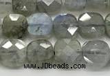 CCB901 15.5 inches 6*6mm faceted square labradorite beads