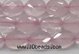 CCB915 15.5 inches 6*8mm faceted oval rose quartz beads