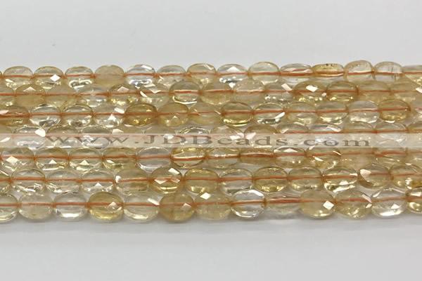 CCB920 15.5 inches 6*8mm faceted oval citrine beads