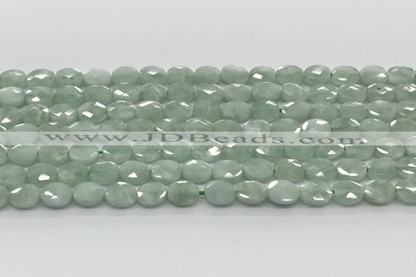 CCB924 15.5 inches 6*8mm faceted oval green angel skin beads