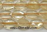 CCB931 15.5 inches 8*10mm faceted oval citrine beads