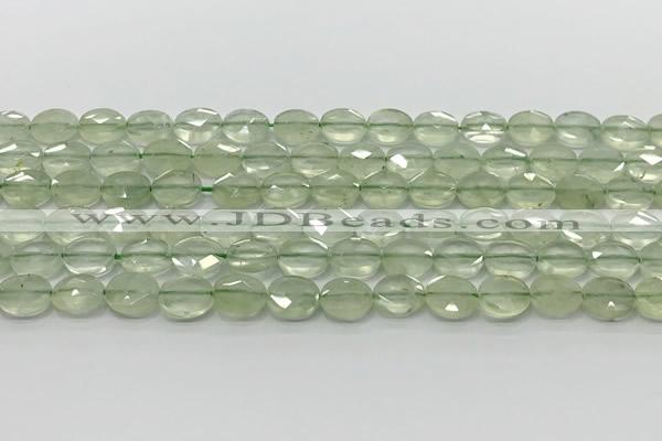 CCB936 15.5 inches 8*10mm faceted oval prehnite beads