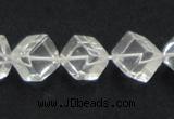 CCC215 15.5 inches 10*10mm cubic grade AB natural white crystal beads