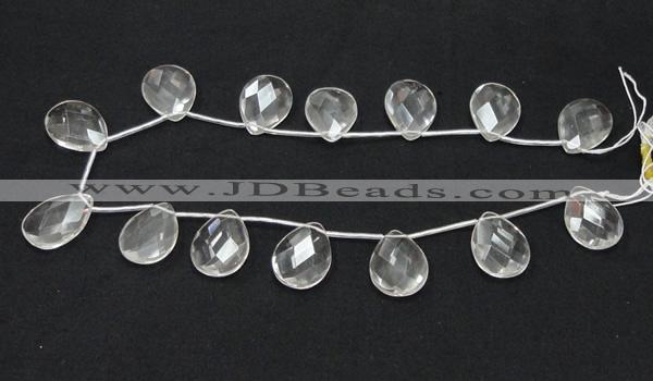 CCC227 18*25mm briolette grade AB natural white crystal beads