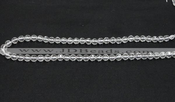 CCC242 15.5 inches 4mm faceted round AB grade natural white crystal beads