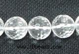 CCC256 15.5 inches 16mm faceted round grade A natural white crystal beads