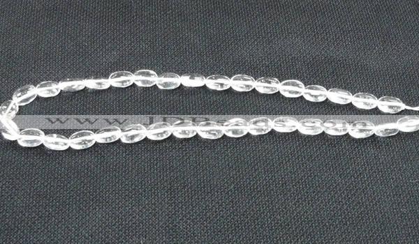 CCC269 15 inches 8*16mm oval grade A natural white crystal beads