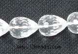 CCC276 12*16mm faceted teardrop grade A natural white crystal beads